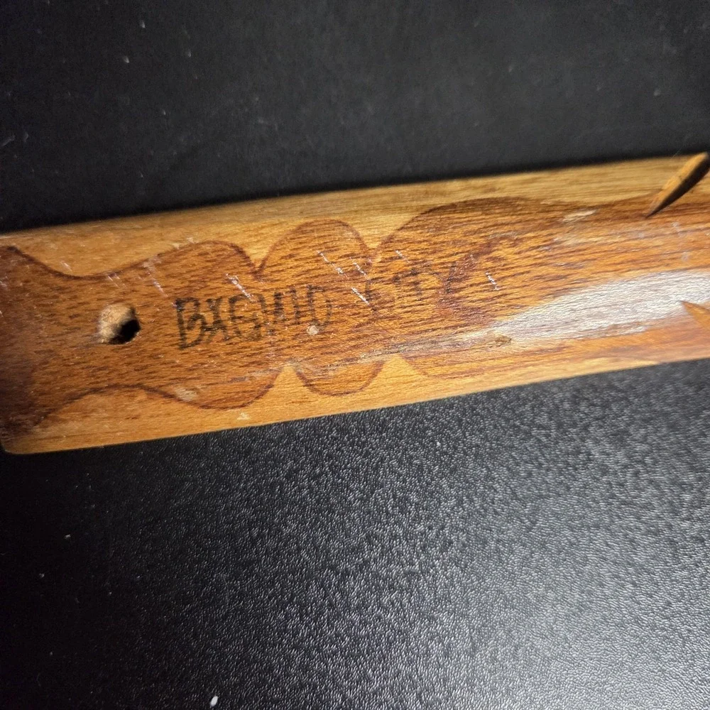 Vintage Hand Carved Wooden Fork Wall Art Alaska Souvenir Rustic Decor